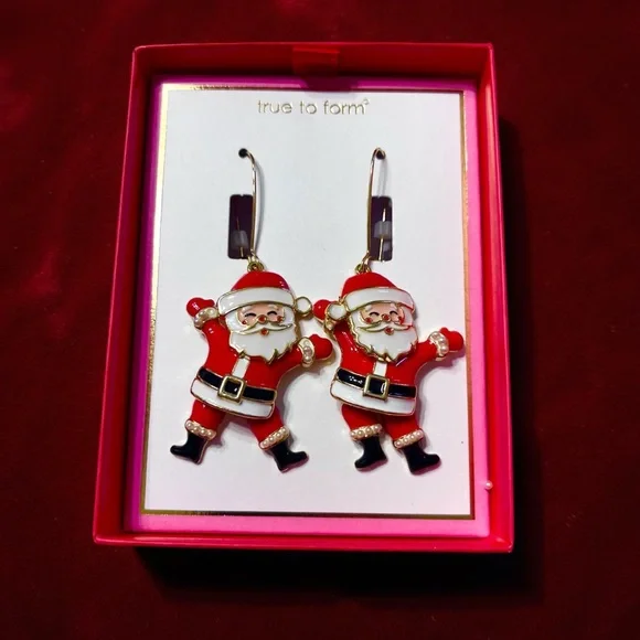 Santa Earrings - Festive Red and White NWT - Picture 7 of 11